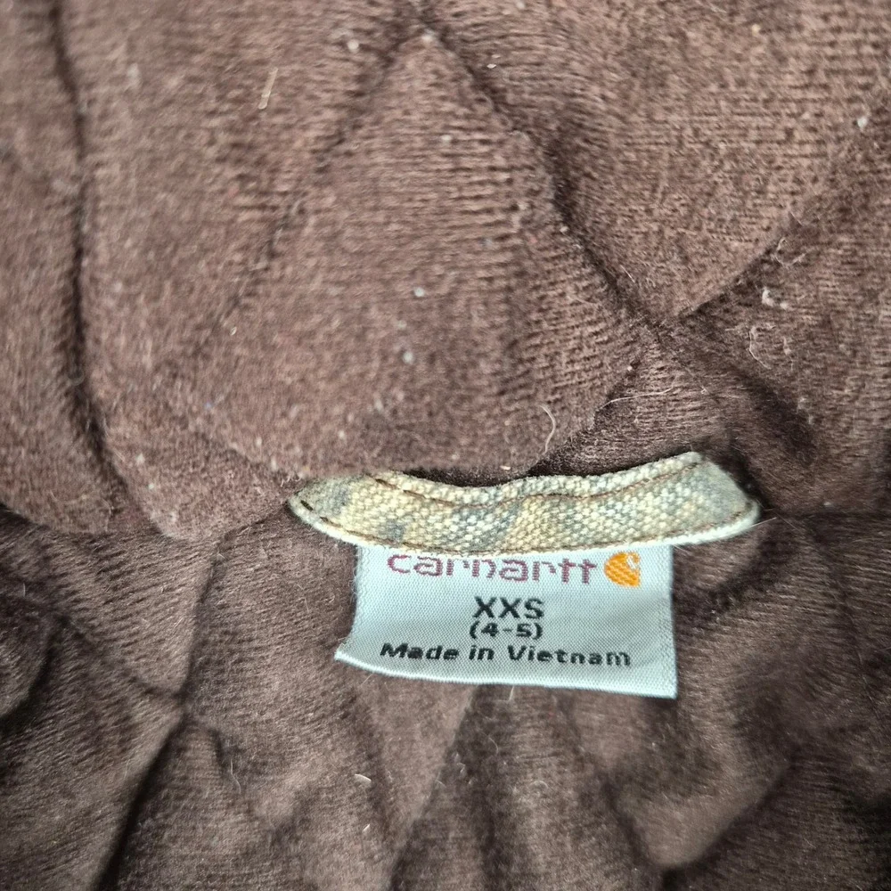 Carhartt Kids Realtree Xtra Camo Hooded Active Jacket XXS 4-5 Distressed Brown